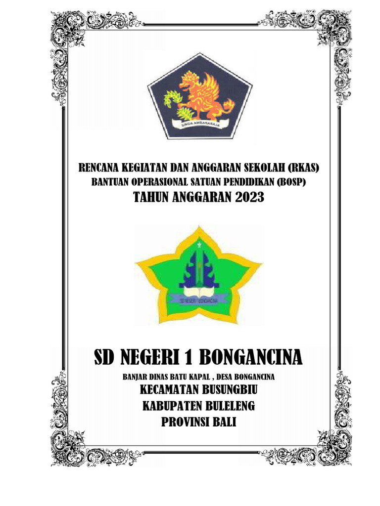 RKAS SD Negeri 1 Bongancina 2023 | PDF