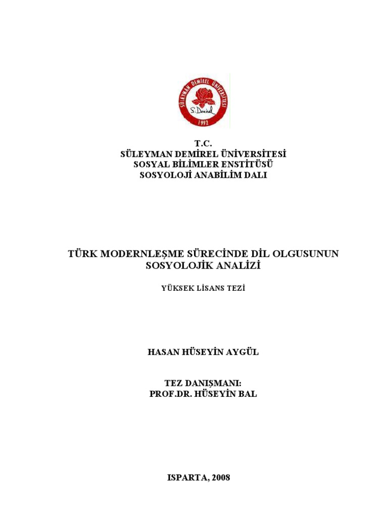Türk modernleÅme sürecinde dil olgusunun sosyolojik analizi