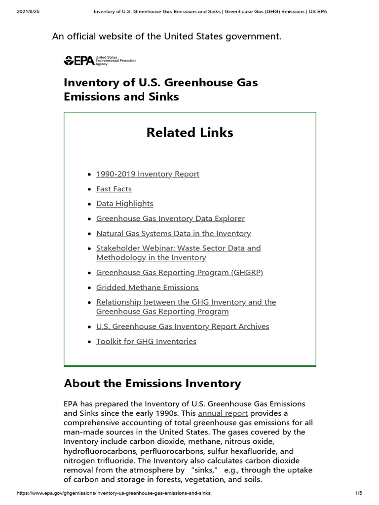 01 Inventory Of U S Greenhouse Gas Emissions And Sinks Greenhouse