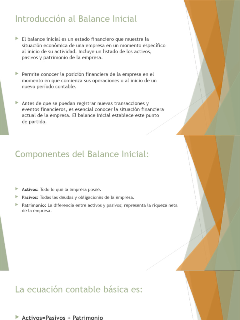 Guía del Balance Inicial Empresarial | PDF | Hoja de balance | Contabilidad