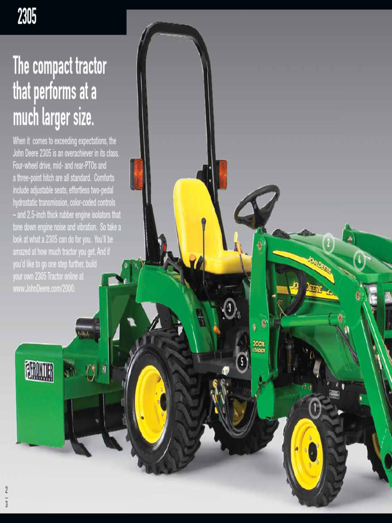 John Deere 2305 Spec Sheet - 0 | PDF | Tractor | Private Transport