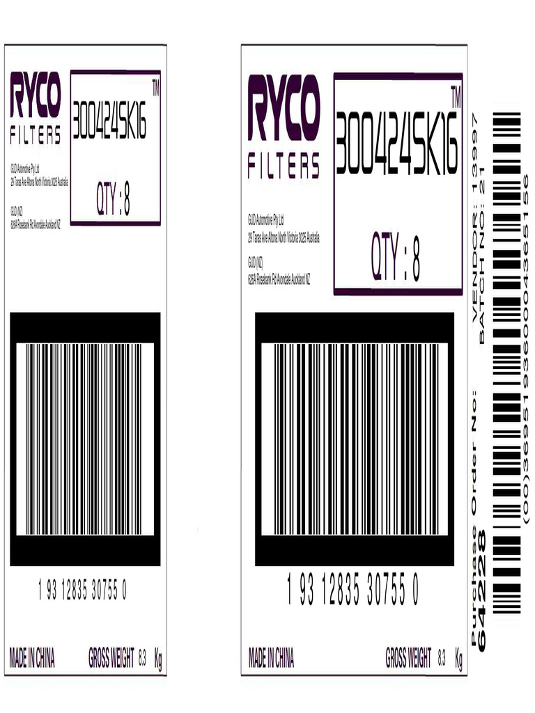 SSCC Ryco Sample 3 | PDF