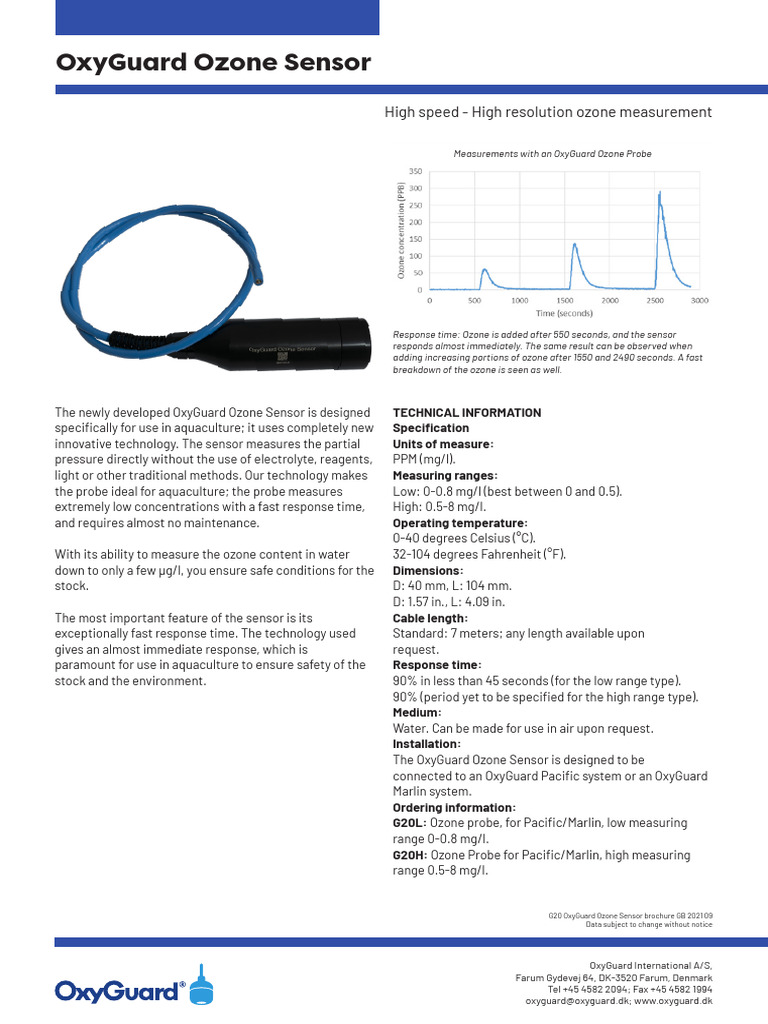 OxyGuard Ozone Sensor for Aquaculture | PDF | Ozone | Sensor