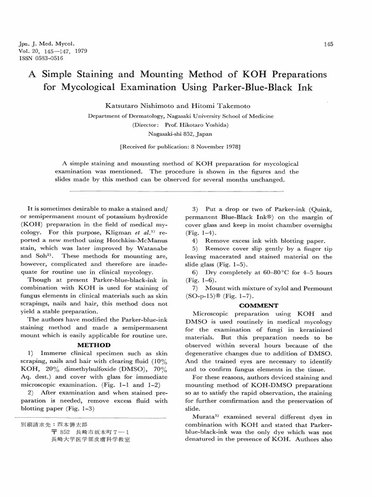 A Simple Staining and Mounting Method of Koh Preparations For ...