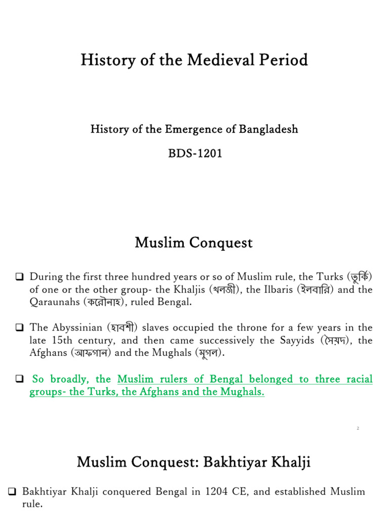 Medieval Period Pdf Bengal South Asia