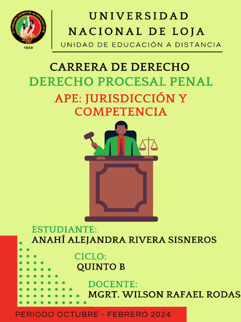 Ape U1 Jurisdicción y Competencia | PDF | Jurisdicción | Judicaturas