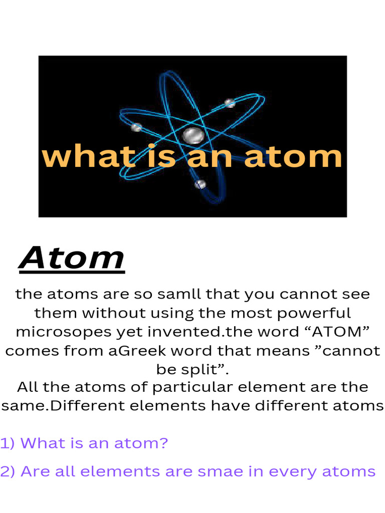 What Is An Atom | PDF