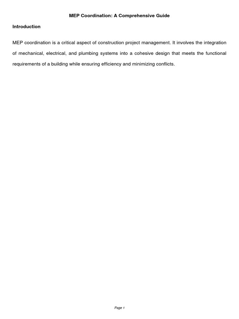 MEP Coordination: Essential Guide | PDF | Building Information Modeling ...