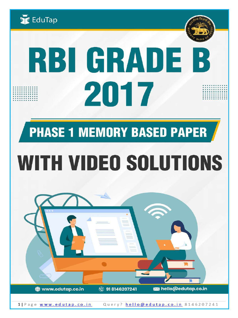 RBI Grade B 2017 PH 1 Memory Based Paper Lyst1278 | PDF