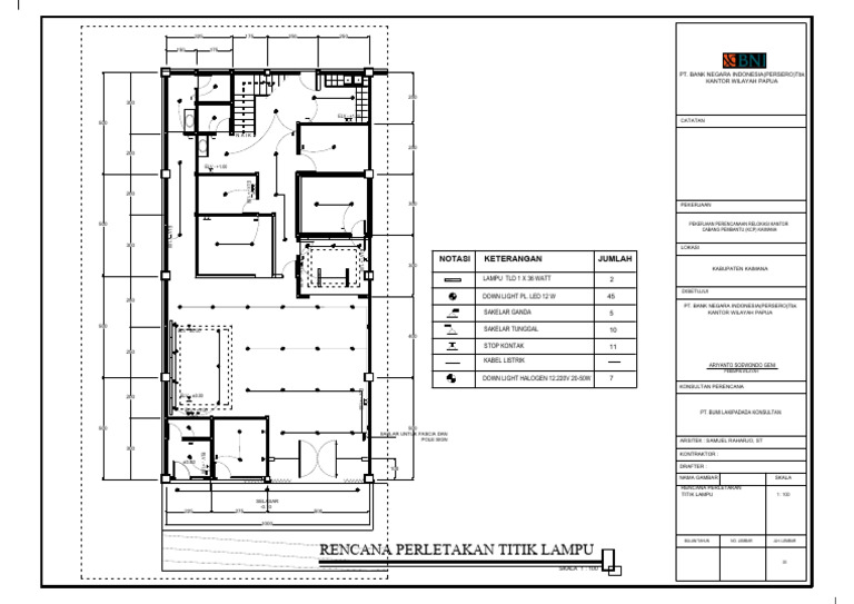 Rencana Perletakan Titik Lampu: Jumlah Notasi Keterangan | PDF