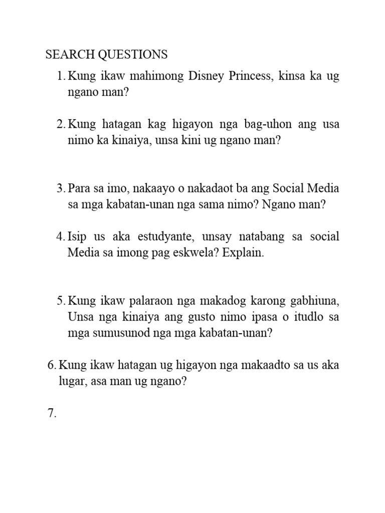 Search Questions | PDF