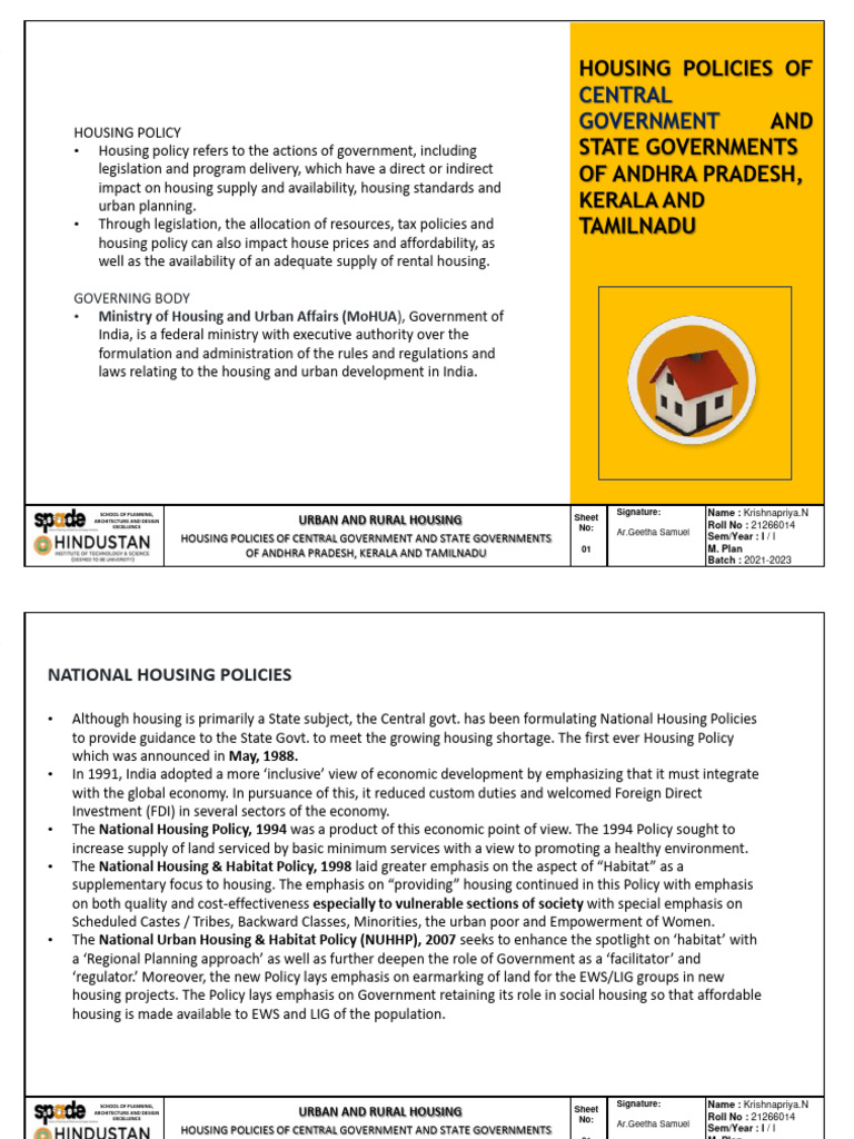 Housing Policies for Planning Students | PDF | Economies