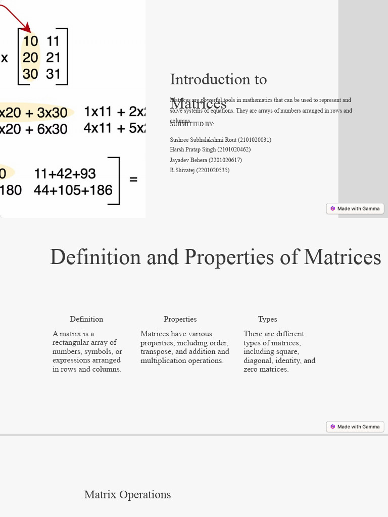 Introduction To Matrices | PDF | Matrix (Mathematics) | Eigenvalues And ...