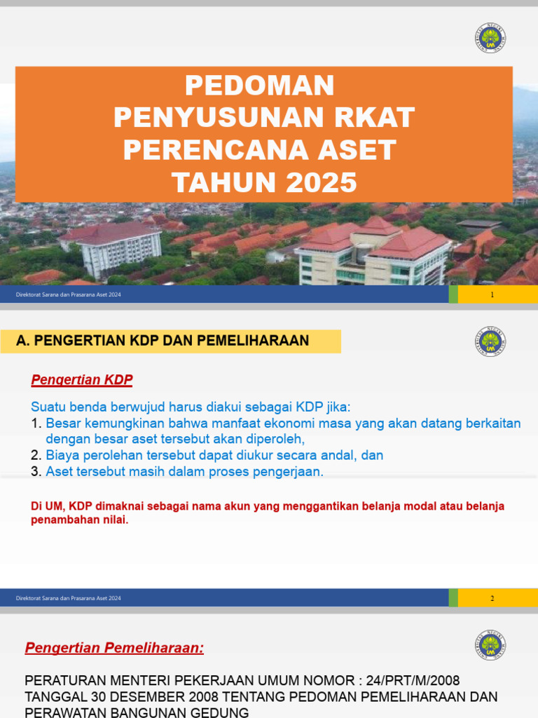 Pedoman Penyusunan RKAT Aset UM 2025 | PDF