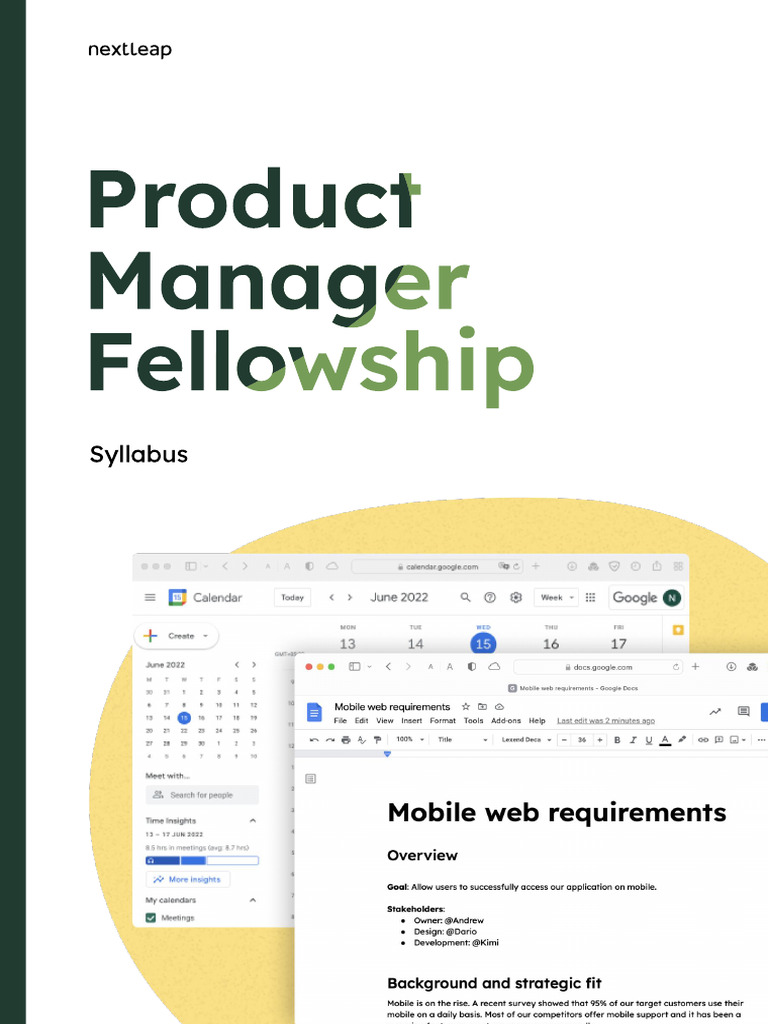 Product Management Curriculum Nextleap Pdf Machine Learning