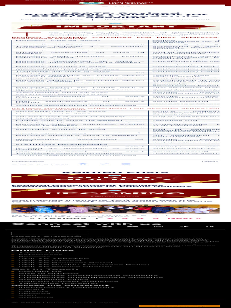 UPDATE Revised Academic Calendar For 20232024 Academic Session ...
