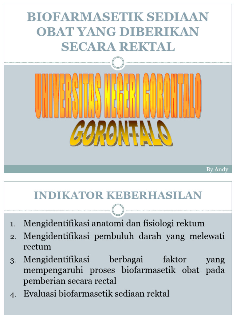 Biofarmasi Obat Rektal: Evaluasi dan Mekanisme | PDF