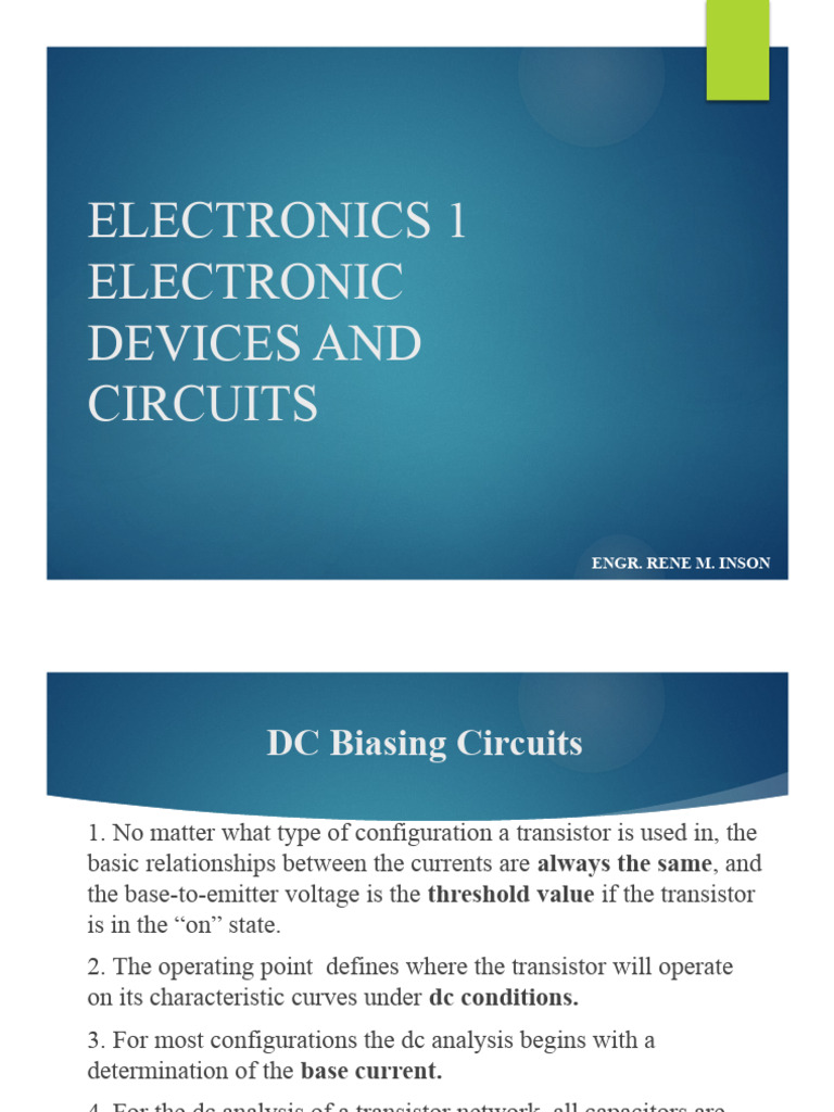 Bipolar Junction Transistor DC Biasing | PDF | Science & Mathematics