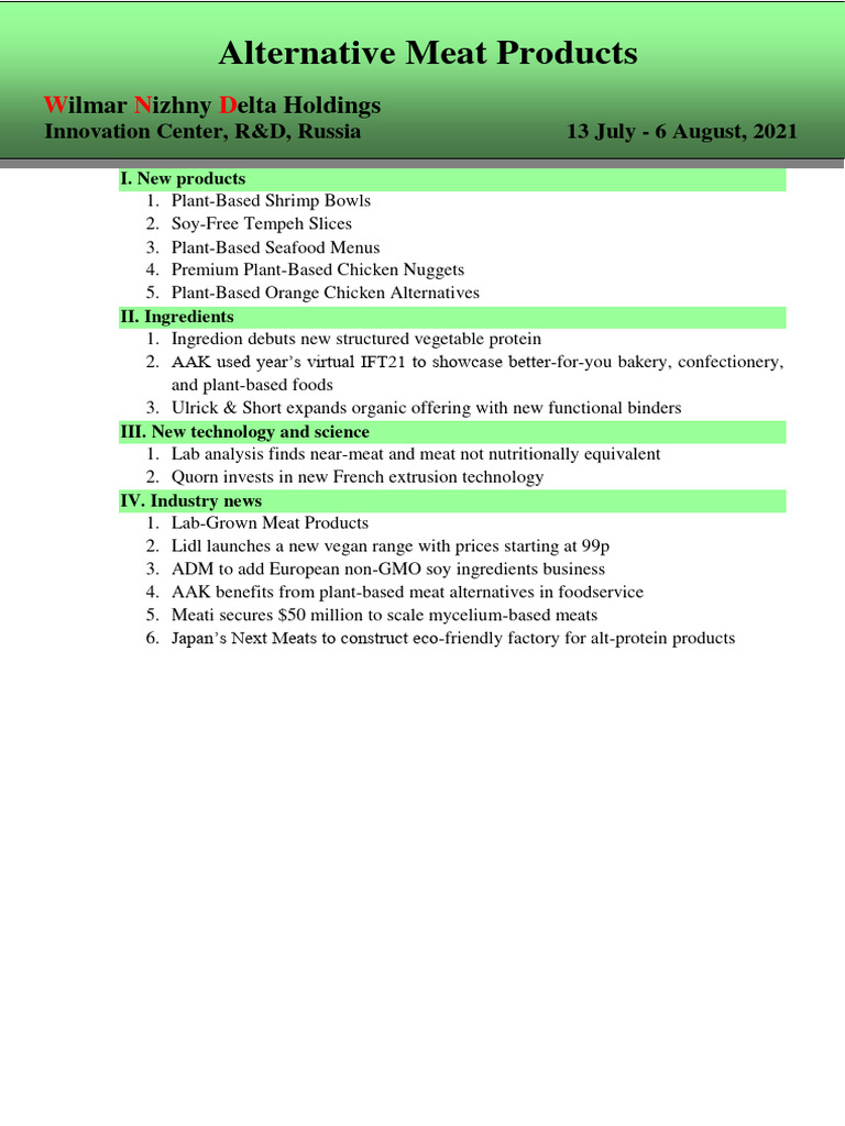 Alternative Meat Newsletter 11 | PDF | Meat | Veganism