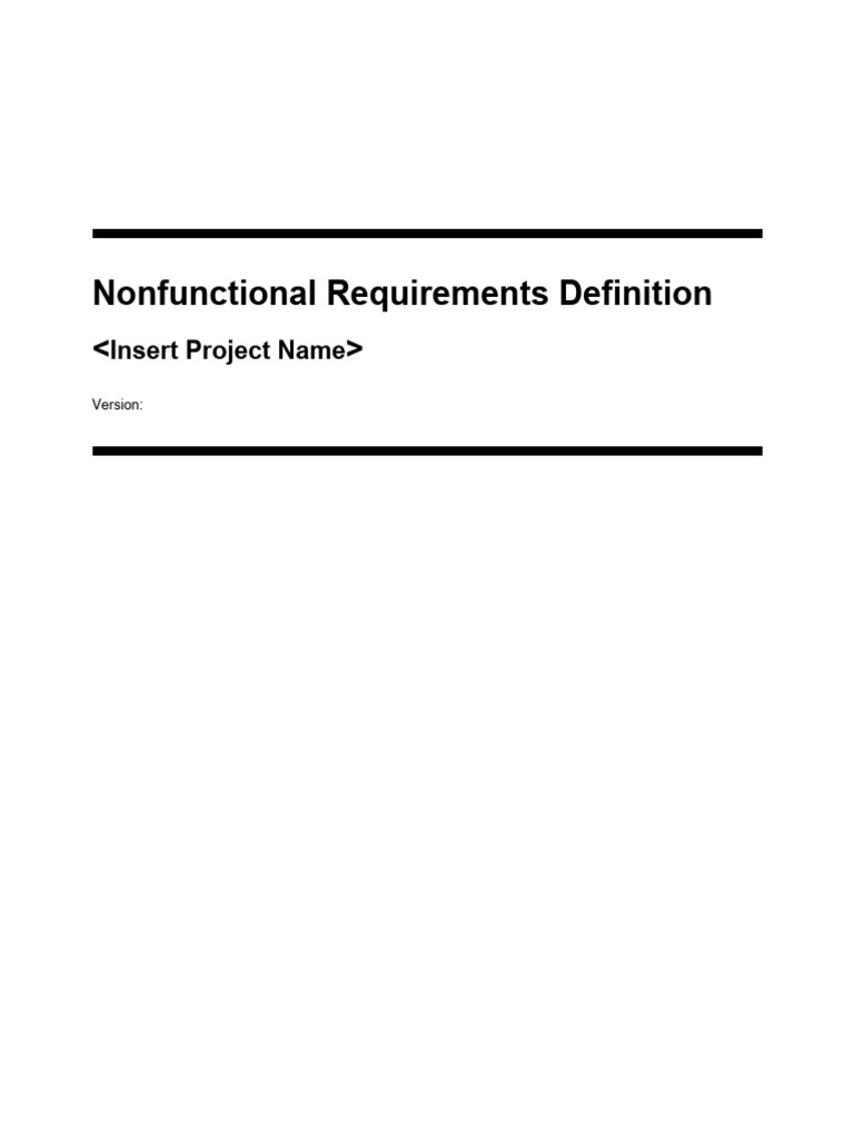 Nonfunctional Requirements Overview | PDF | System | Software