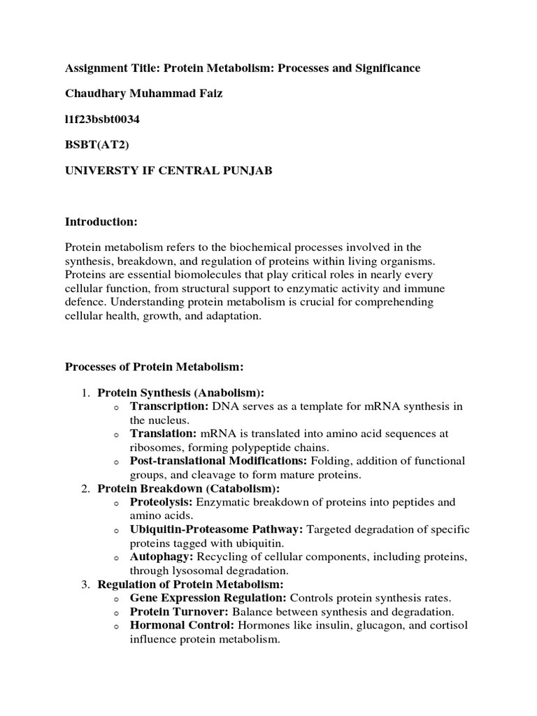 PROTIENS | PDF | Proteins | Metabolism