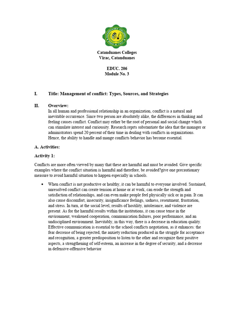 Module 4 206 | PDF | Conflict Resolution | Behavioural Sciences