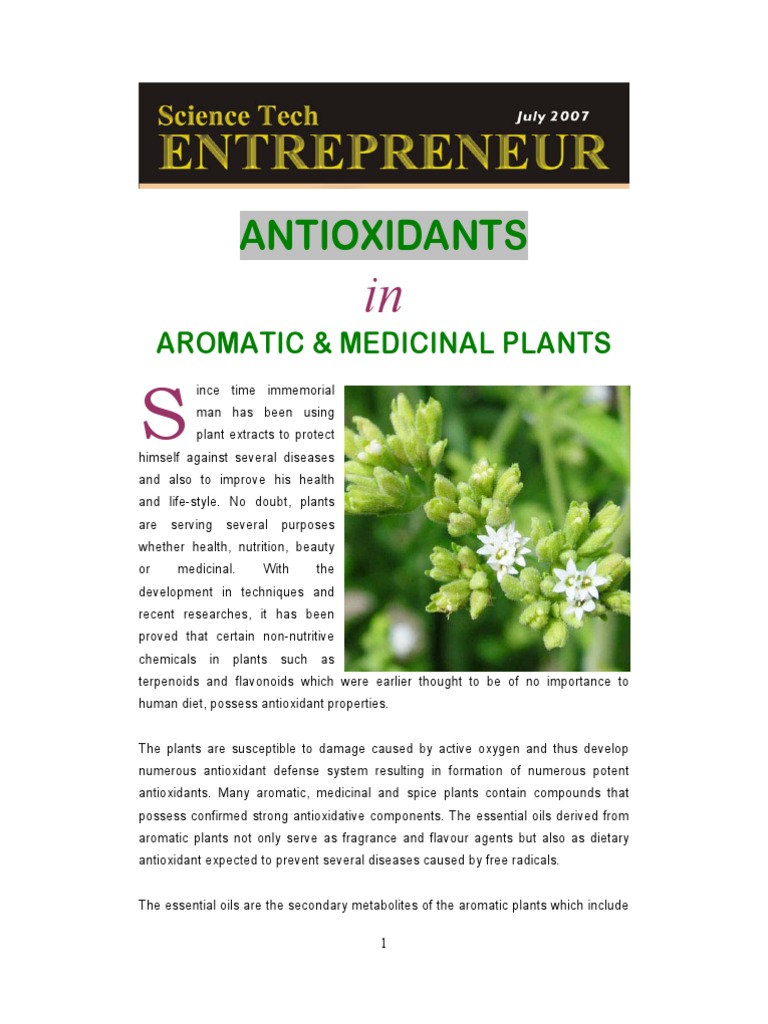 Antioxidants Aromatic & Medicinal Plants