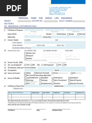 Insurance Proposal Form