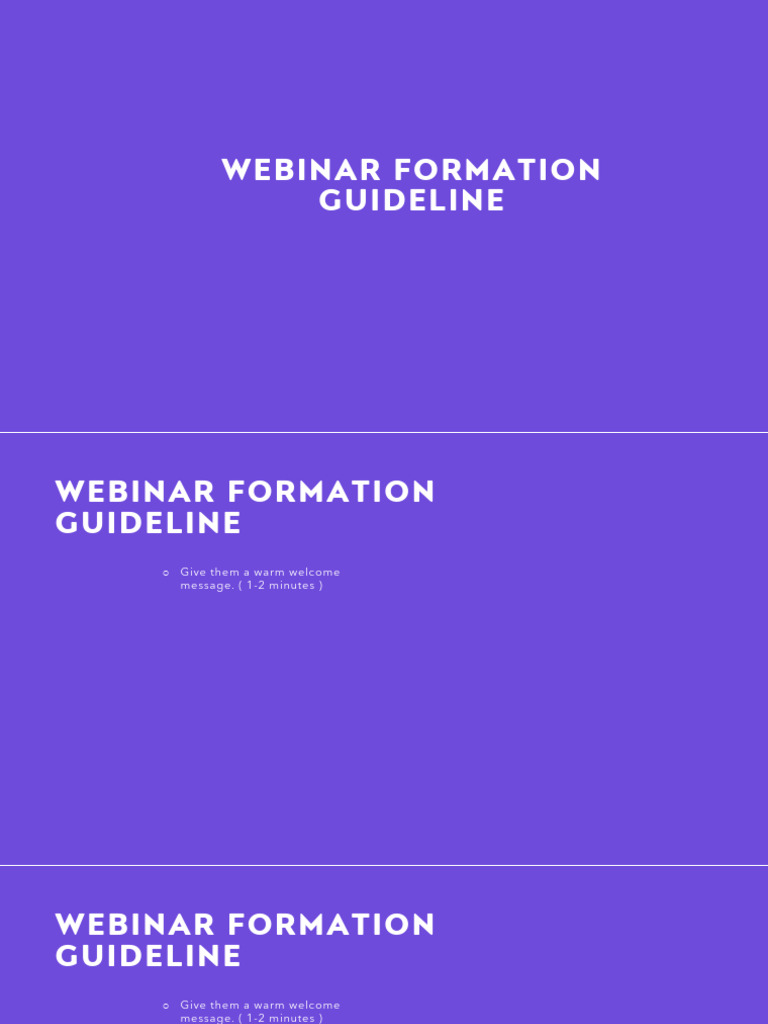 Webinar Formation Guideline Download Free Pdf Web Conferencing