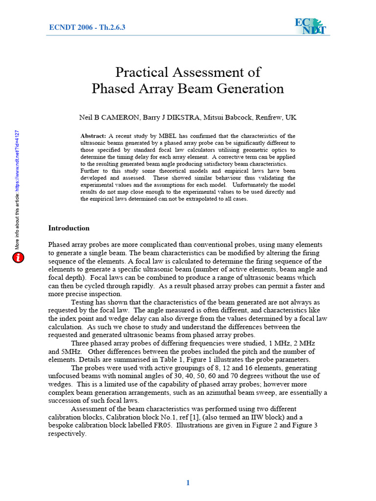 Phased Array Beam Generation Assessment | PDF | Engineering Tolerance ...