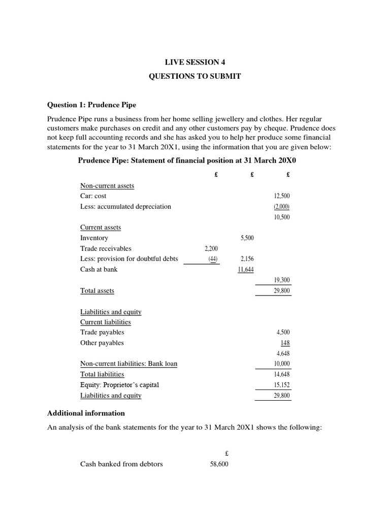 Live Session 4 - Questions | PDF | Accounts Payable | Banks