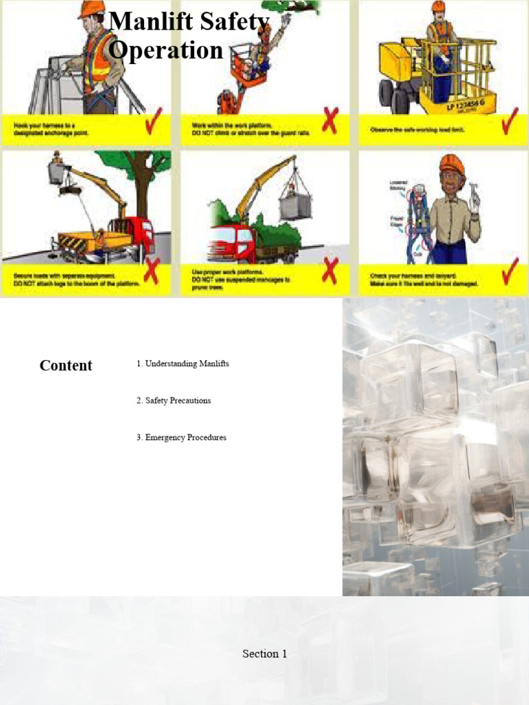 Manlift Safety Guidelines and Procedures | PDF | Safety | Emergency