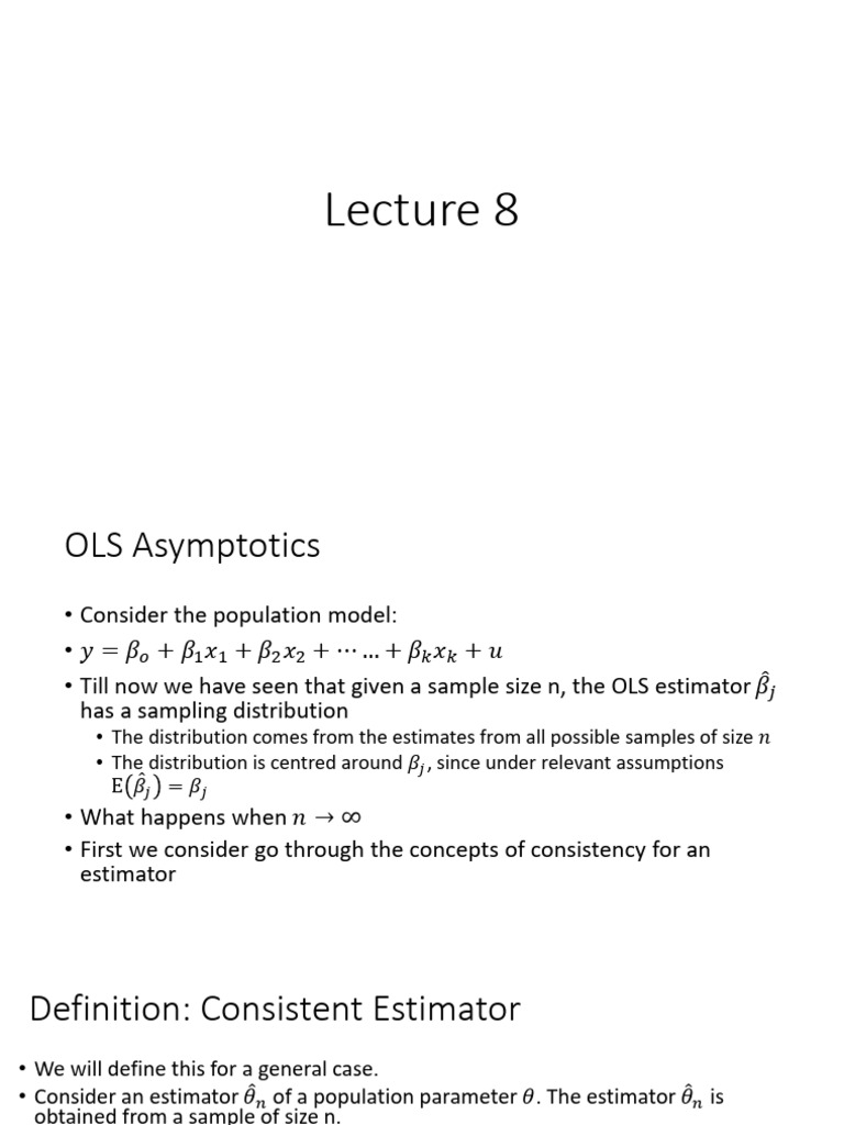 Understanding Consistent Estimators | PDF | Estimator | Ordinary Least ...
