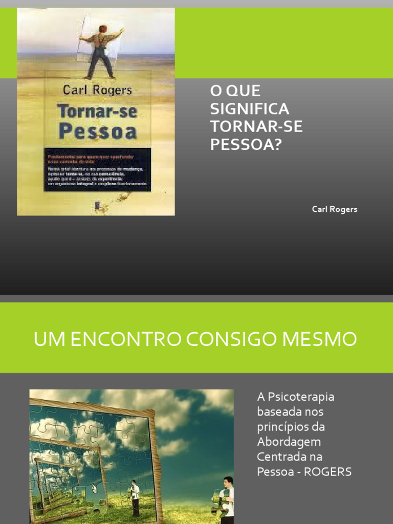 O Que Significa Tornar-Se Pessoa - Atualizado | PDF | Psicologia