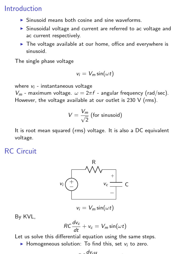 Sinusoidal Steady-State Circuit Analysis | PDF | Electrical Impedance ...