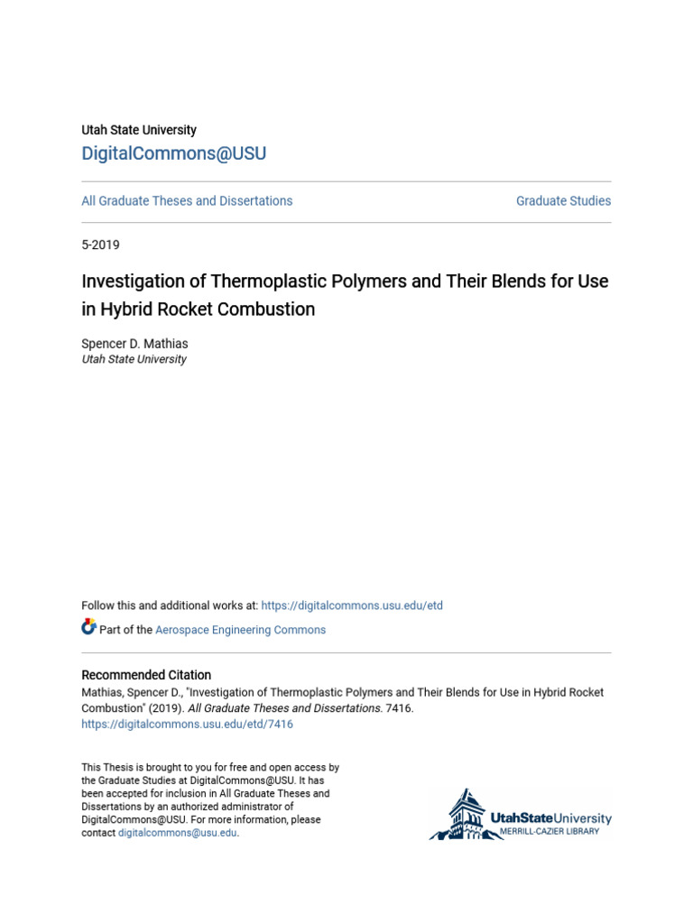 Investigation of Thermoplastic Polymers and Their Blends For Use | PDF ...