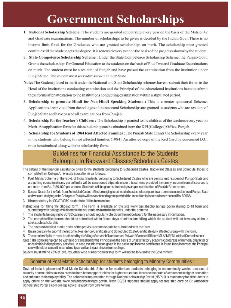 Scholarships | PDF