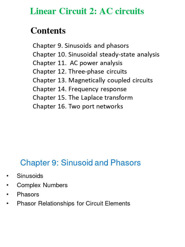 LinearCircuit2 Ch9 Sinusoidal | PDF | Electrical Network | Electronics