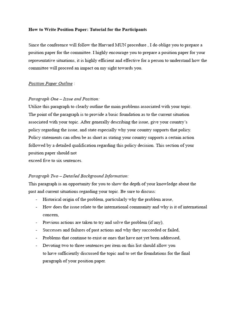 Position Paper Tutorial Download Free Pdf Policy Paper