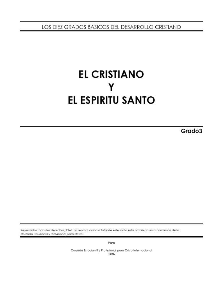 Grado Basico 3-El Cristiano y El Espiritu Santo | PDF | Cristo (título ...