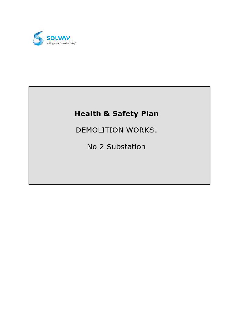 Health & Safety Plan for No 2 Substation Demolition | PDF ...