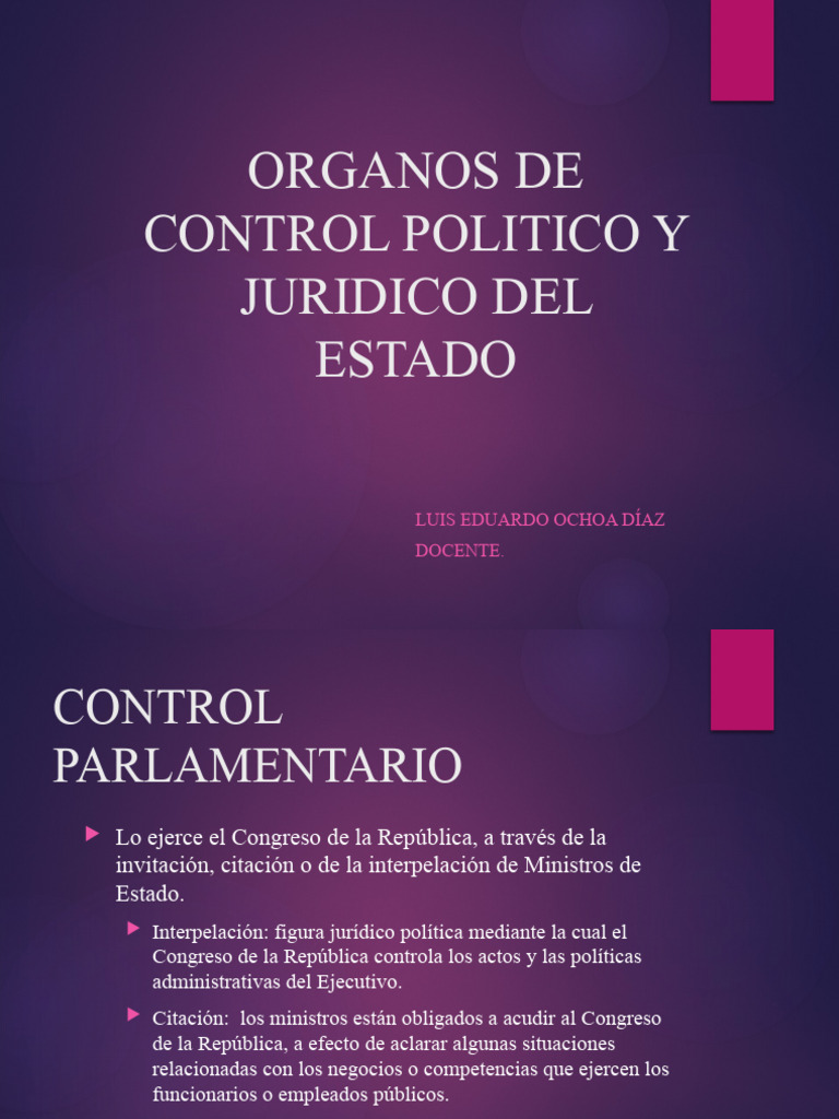 6 Organos de Control Politico y Juridico Del Estado | PDF | Judicaturas ...