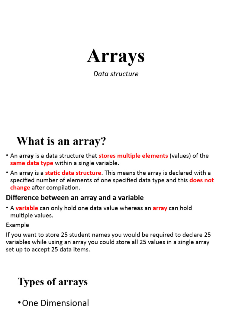 Arrays 1D | PDF | Data Type | Variable (Computer Science)