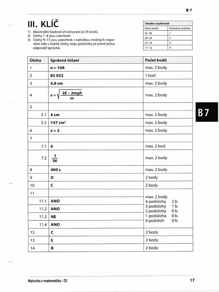 Test 07 - Klíč | PDF