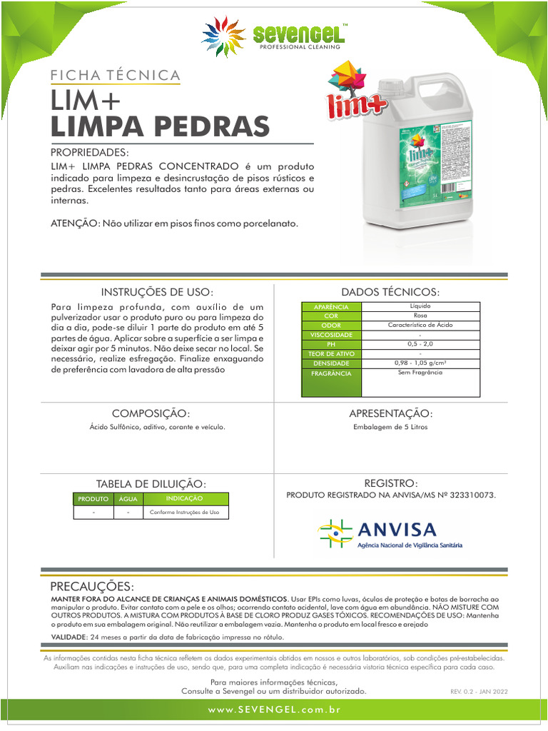 Limpeza de Pedras com LIM+ Concentrado | PDF