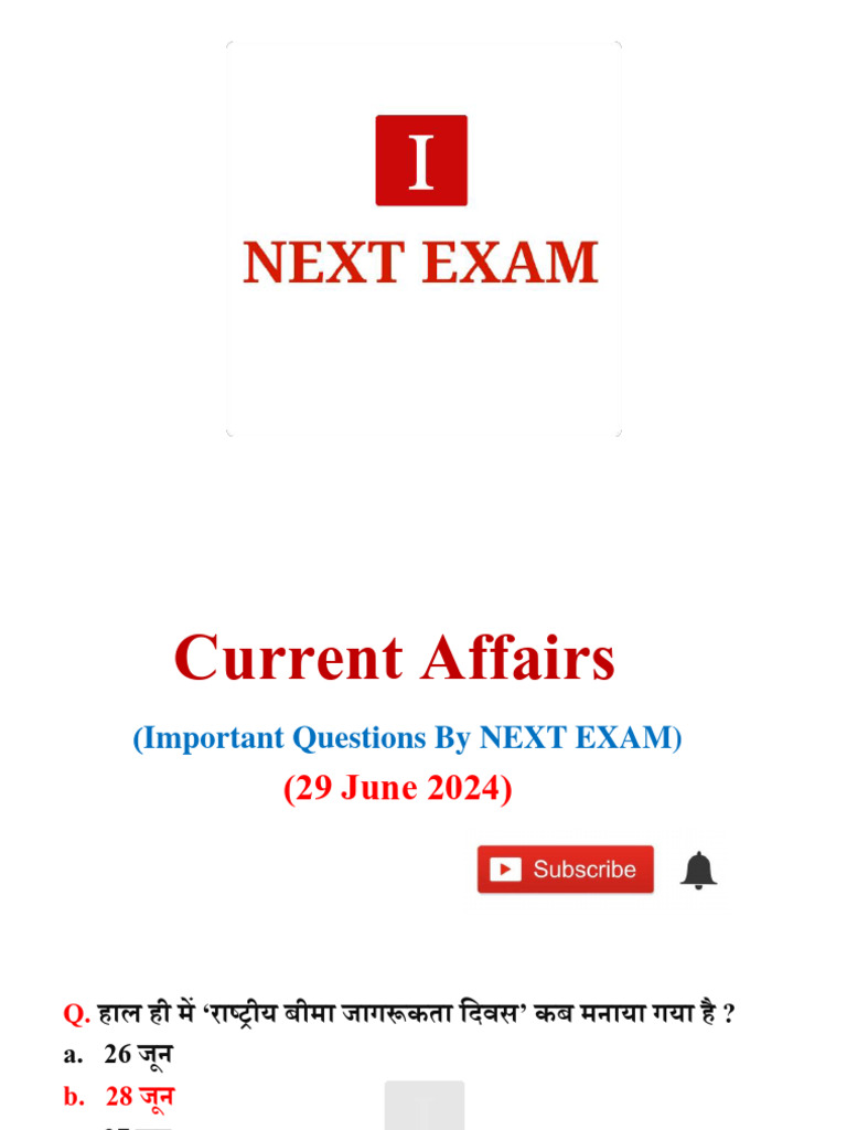 29 June 2024 Current Affairs | PDF