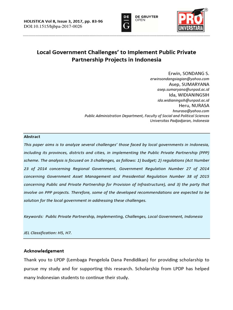Local Government Challenges To Implement | PDF | Public–Private ...