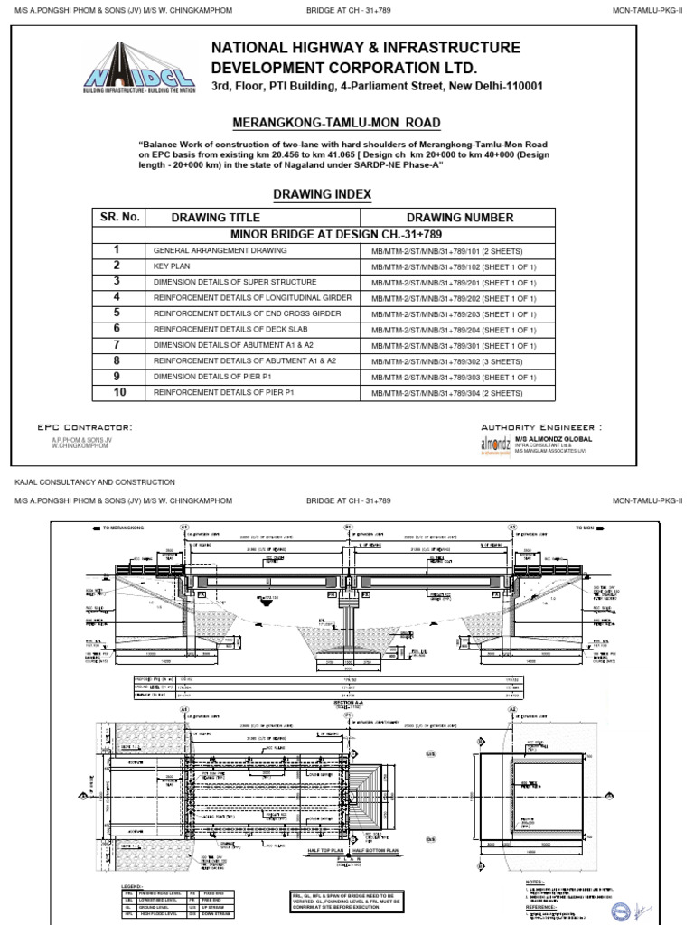 Minor Bridge General Arrangement Drawing | PDF | Civil Engineering ...