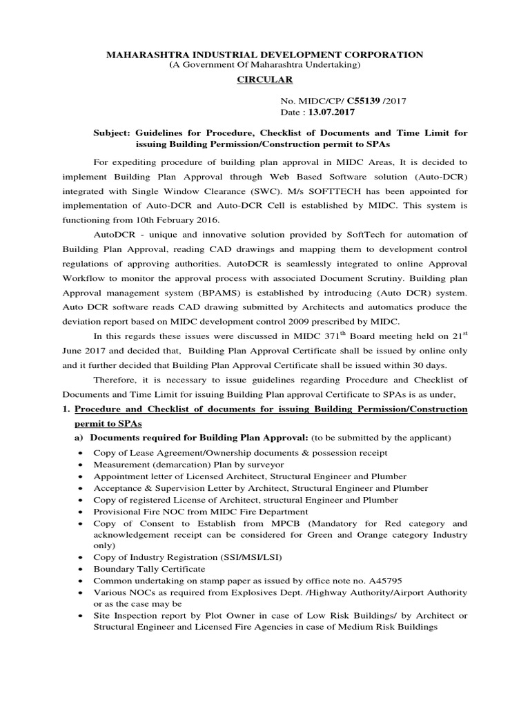 Building Permission Guidelines and Process | PDF | Architect