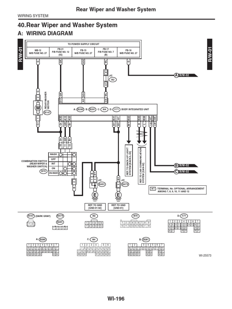 Rear Wiper and Washer Wiring Diagram | PDF | Automotive Technologies ...